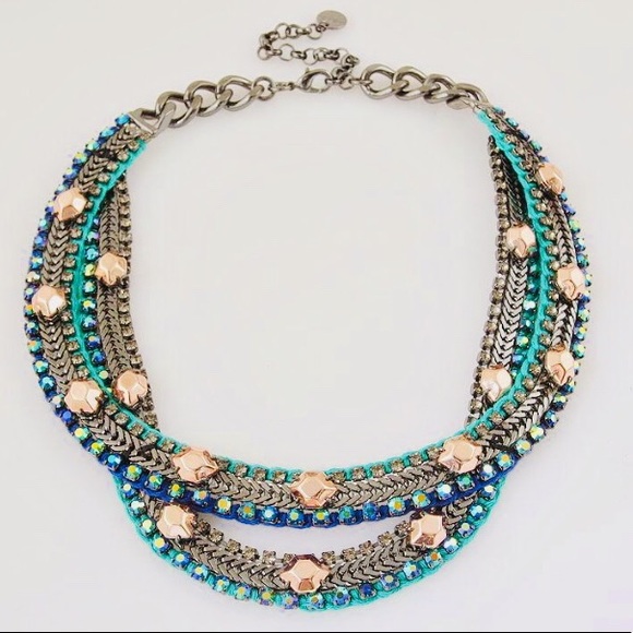 Stella & Dot | Retired🦚🌸💙Rose Gold + Hematite Mercury Statement Necklace - Picture 9 of 9